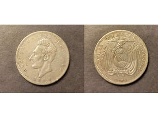 Ecuador 1 sucre 1895, VF+