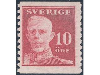 Sweden. Facit 149Adbz ★★ , 1920 Gustaf V full face 10 öre rose-red vertical perf 9¾ with …