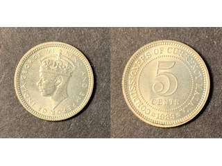 Malayiska Federationen George VI (1939-1952) 5 cents 1939, XF-UNC