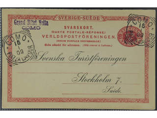 Sweden. Postal stationery, double postcard Facit bKd13 , Response card 10 öre sent from …