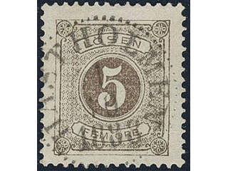 Sweden. Postage due Facit L13 used , 5 öre brown, perf 13. EXCELLENT cancellation …