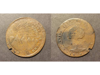 Honduras 8 reales 1858 TFL, F Ex. Richard Stuart