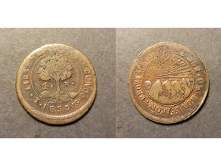 Honduras 4 reales 1855 TG HOND, F-VF Ex. Richard Stuart