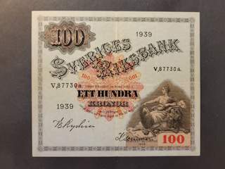 Sverige 100 kronor 1939, 1+