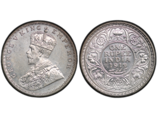 Indien George V (1910-1936) 1 rupee 1919 Calcutta, UNC, PCGS MS64