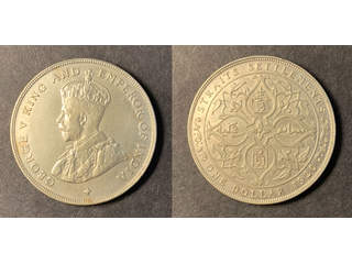 Malaysia George V (1910-1936) 1 dollar 1920, AU lätt rengjord