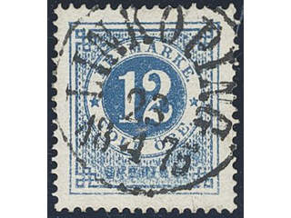 Sweden. Facit 21o used , 12 öre ultramarinish deep blue, distinct print. EXCELLENT …