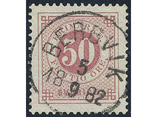 Sweden, Sverige, Sverige, Sverige. Facit 36e used, 50 öre rose. Superb cancellation …