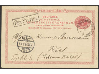 Sweden. Facit bKe13. DENMARK. Postcard 10 öre sent to Germany, only cancelled with …