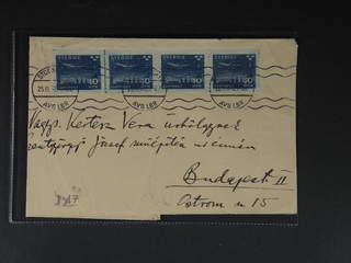 Sweden. Air mail cover Facit 231 , 4x10 öre, in strip of four, on air mail cover sent …