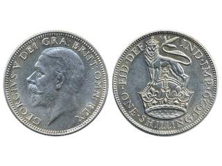 Coins, Great Britain, England. George V, Spink 4039, 1 shilling 1929. XF-UNC.