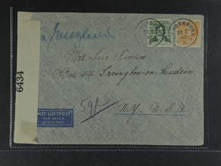 Sweden. Facit 334, 342A cover , 5 öre + 1 kr on censored air mail cover sent from …