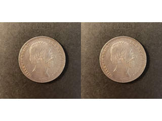 Nederländerna Willem II (1840-1890) 1/2 gulden 1857, AU