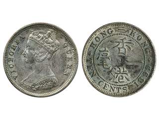 Coins, Hong Kong. Queen Victoria (1841-1901), KM 6.3, 10 cents 1899. XF.