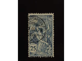 Switzerland. Michel 73 used , 1900 25th anniversary of UPU 25 c blue.