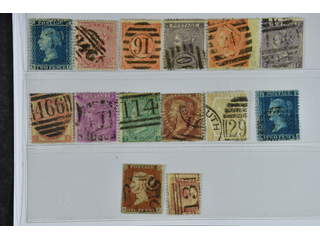 Britain. Used 1841–1872. All different, e.g. Mi 11B, 13Zz, 19-20, 24-25, 28, 30, 33, …