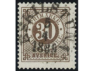Sweden. Facit 47 used , 30 öre brown. EXCELLENT cancellation ESKILSTUNA 5.4.1889.