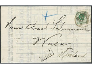 Sweden. Facit 43 cover, 5 öre on printed matter sent from GÖTEBORG 18.7.1888 to Finland. …