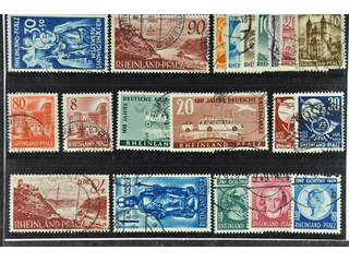 Germany, French zone – Rheinland-Pfalz. Used 1948–49. All different, e.g. Mi 31-35, …