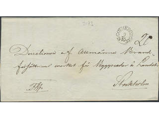 Sweden. O county. GÖTHEBORG 9.10.1833, arc postmark. Type 2 on cover sent to Stockholm. …