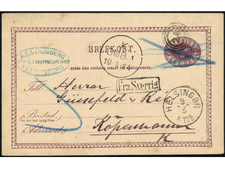 Sweden. Facit bKe6. Cancellations, DENMARK. Danish numeral cancellation 24 (Helsingør) …