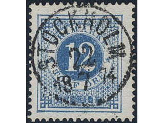 Sweden, Sverige, Sverige, Sverige. Facit 21m used, 12 öre blue. EXCELLENT cancellation …