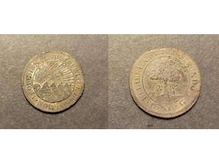 Honduras 2 reales 1851 TG, VF, korrosion, Ex. Richard Stuart MYCKET SÄLLSYNT