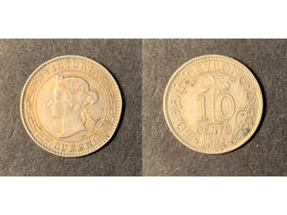 Ceylon Queen Victoria (1837-1901) 10 cents 1892, AU