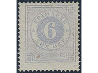 Sweden. Facit 20i ★, 6 öre dull blue-lilac. Small coloured dots. Opinion (shade) by O.P. …
