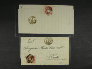 Portugal. Michel 38x cover , 1870 King Luis I 25 R rose-carmine normal paper on three …