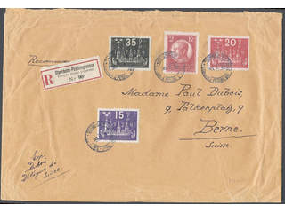 Sweden. Facit 209, 198, 199, 202 on cover, 15+20+35 öre + 2 kr on registered 15-fold …