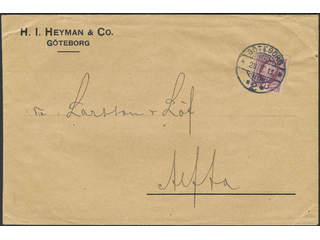 Sweden. Facit 53b on cover, Oscar II 8 öre carmine-violet as single franking on domestic …