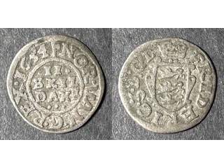 Danmark Fredrik III (1648-1670) 2 skilling 1654, 1/1+
