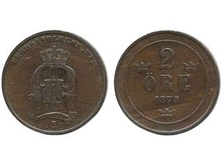 Coins, Sweden. Oskar II, MIS I.5, 2 öre 1878. 1.