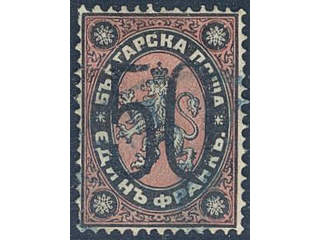 Bulgaria. Michel 24 II used , 1885 New value overprint 50/1 F black/red. EUR 450