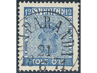 Sweden. Facit 9c3 used , 12 öre blue, perforation of 1865. EXCELLENT cancellation …
