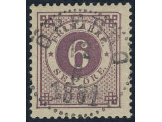 Sweden, Sverige, Sverige, Sverige. Facit 44c used, 6 öre dark red-lilac. Superb example …
