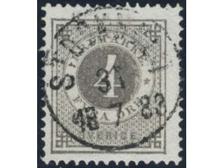 Sweden, Sverige, Sverige, Sverige. Facit 29c1 used, 4 öre dark grey on white paper. …