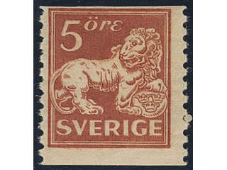 Sweden, Sverige, Sverige, Sverige. Facit 141ABz ★★, 5 öre green vertical perf 9¾ with …