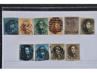 Belgium. Used 1849–1865. All different, e.g. Mi 2, 5B, 6 II, 9 II, 18C. Mostly good …
