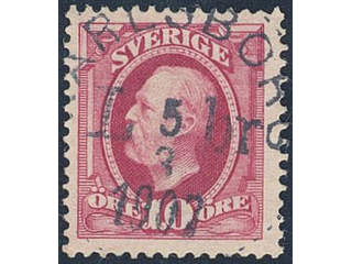 Sweden. Facit 54 used , 1891 Oscar II 10 öre red. EXCELLENT cancellation KARLSBORG LBR …
