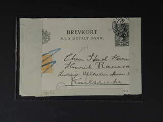 Sweden. Postal stationery, double postcard Facit bKd18, F72 , Postcard 8 öre with date …