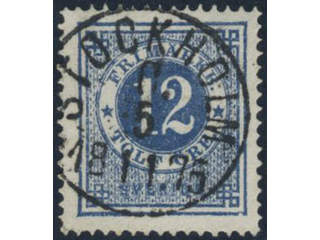 Sweden, Sverige, Sverige, Sverige. Facit 21n used, 12 öre dark blue, dense blurred …