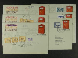 Sweden. Postal stationery, areogram Facit Ae5 , Aerogram 1.30 kr (+20 öre), six usages …