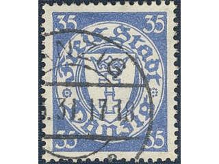 Germany Danzig. Michel 215 I used , 1925 Coat-of-arms in oval II 35 pf ultramarine with …