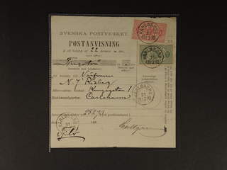 Sweden. Official Facit Tj14, 16A , 5+10 öre on money order sent from KARLSBORG …