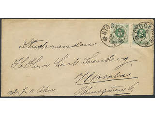 Sweden. Facit 30i cover , 2×5 öre on somewhat folded in cover sent during the first …