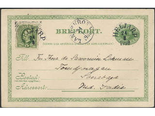 Sweden. Postal stationery, single postcard Facit bKe10, 52 , Postcard 5 öre additionally …