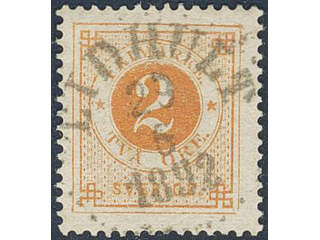 Sweden. Facit 40b used , 2 öre orange. EXCELLENT cancellation LIDHULT 29.6.1892. One …