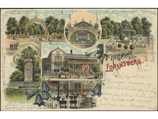 Sweden. Postcard Facit 52 , Gruss Aus. Lorensberg, "Helsning från", used card sent …